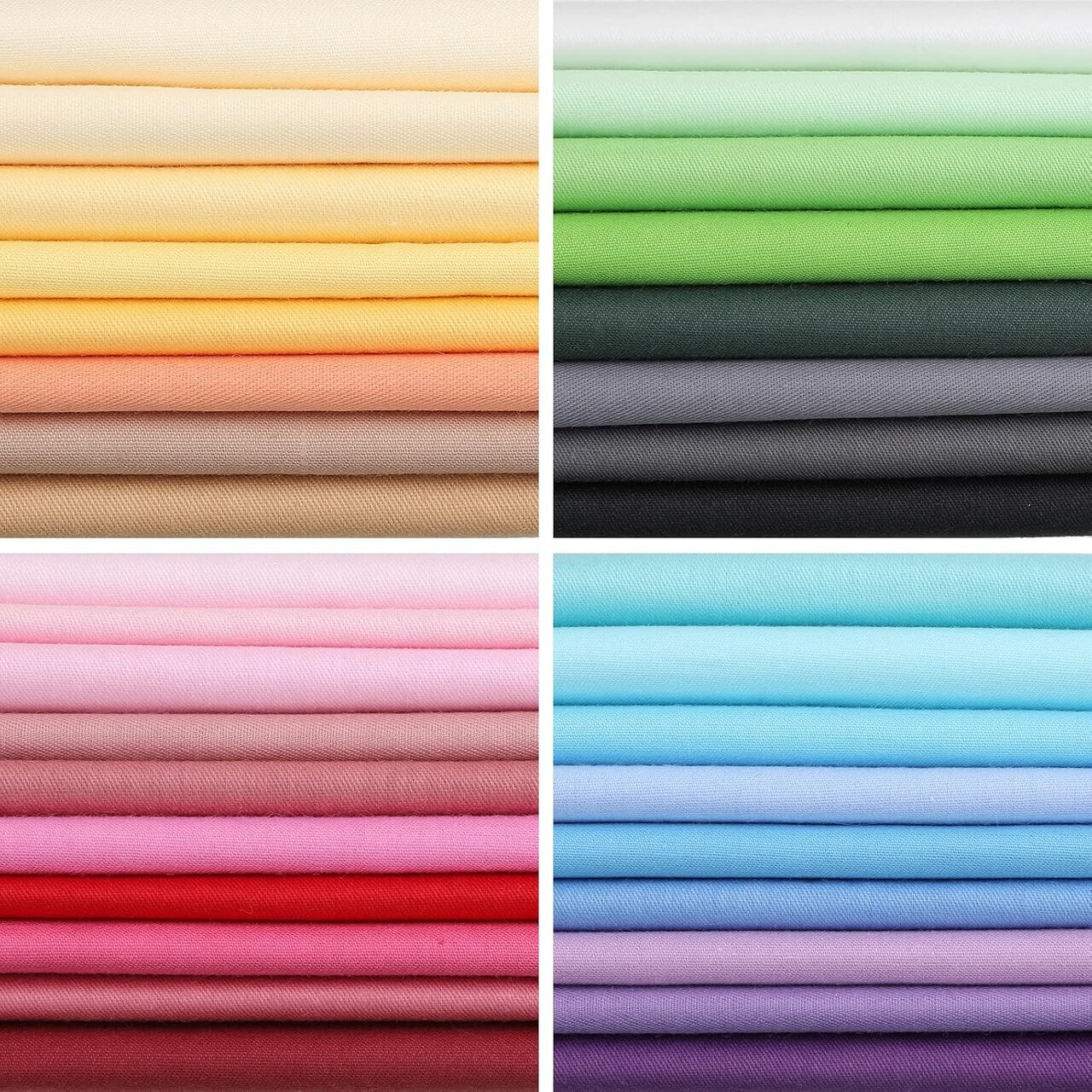 35 Pcs Solid Color Cotton Precut Fabric 20 x 20 Inch(Multicolor)